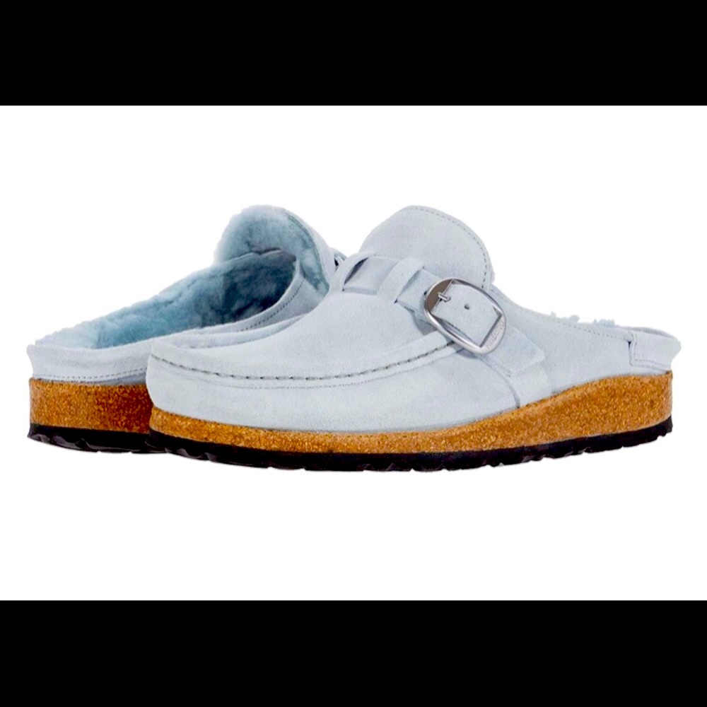 BIRKENSTOCK Buckley Shearling Suede Clogs NWT